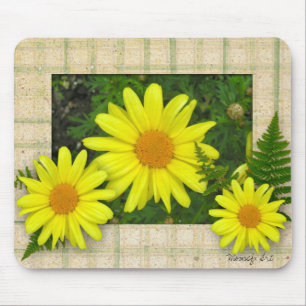 Gult Daisys Mousepad Musmatta