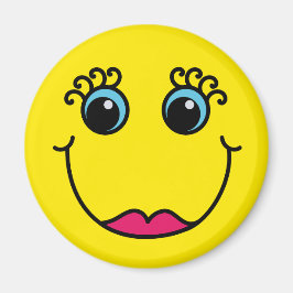 Gult Dam Emoji Ansikte Magnet