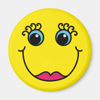 Gult Dam Emoji Ansikte Magnet