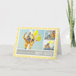 Gult Damask | Fotokollage Glad påsk-kort Helgkort