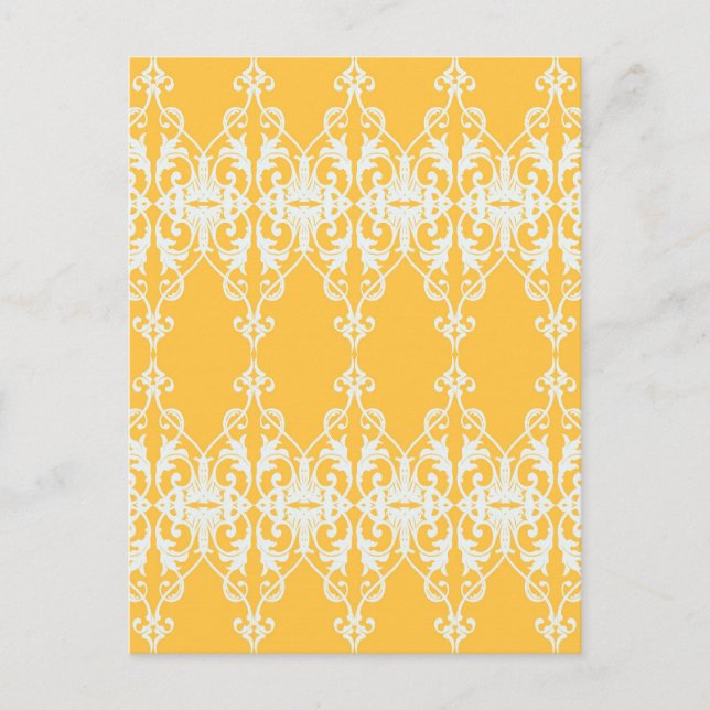 Gult Damask Vykort (Framsida)