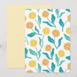 Gult Dandelion Blommönster - naturinspirerat Julkort