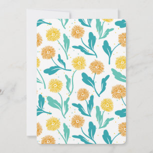 Gult Dandelion Blommönster - naturinspirerat Julkort