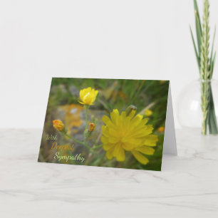 Gult Dandelion Flowers Serene Sympathy Card Kort