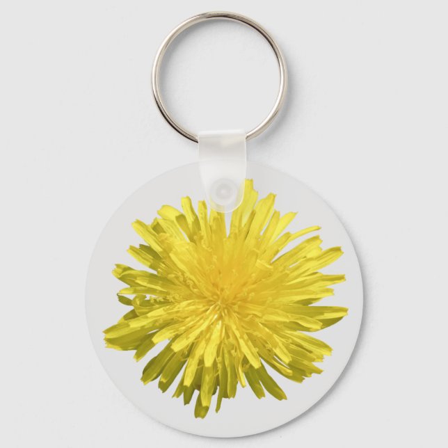 Gult Dandelion Keychain Nyckelring (Framsida)