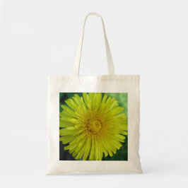 Gult Dandelion Photo Image Budge Tote Bag Tygkasse