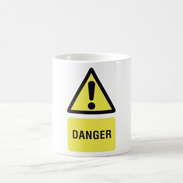 Gult Danger-tecken Kaffemugg (Skapare uppladdad)