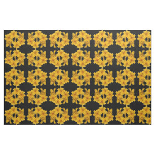 Gult Daylily Abstrakt Mönster Fabric Tyg