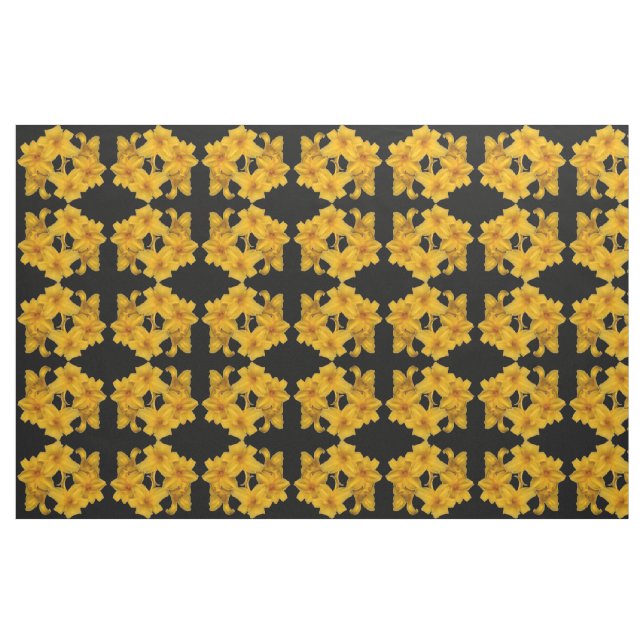 Gult Daylily Abstrakt Mönster Fabric Tyg (Fat Quarter)