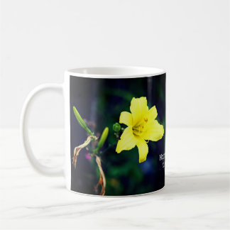 Gult Daylily Inspirational Quote Mugg