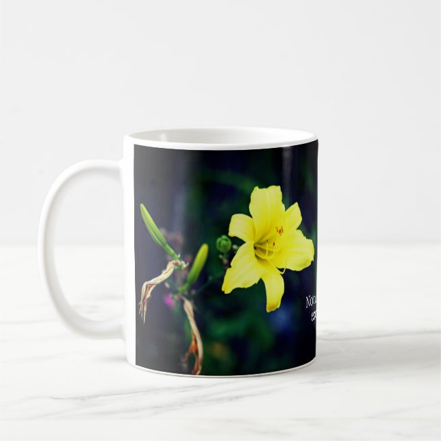 Gult Daylily Inspirational Quote Mugg (Vänster)