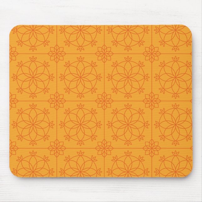 Gult Decorative mandala art geometric Mönster Musmatta (Framsidan)