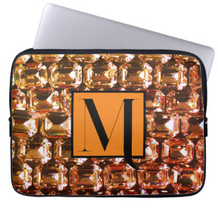 Gult, diamanter, orange, gemsten laptop fodral