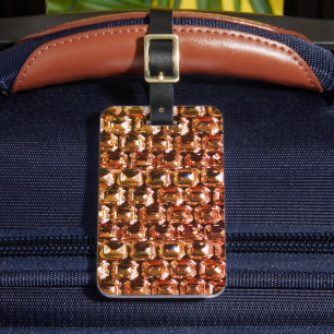 Gult, diamanter, orange, stenar bagagebricka
