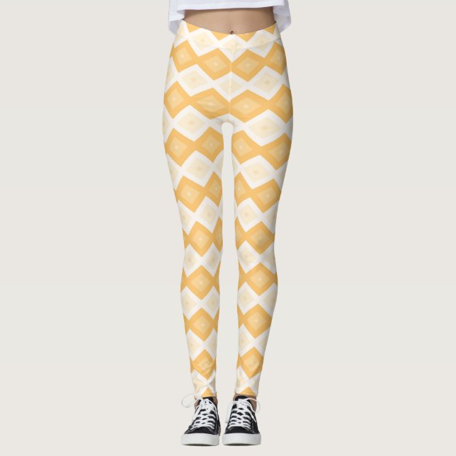 Gult diamantmönster leggings (Framsida)