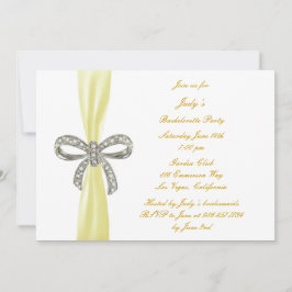 Gult Diamond Bow Bachelorette-partiets inbjudan