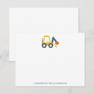 Gult Digger Lastbil Art Personlig Stationery Tack Kort
