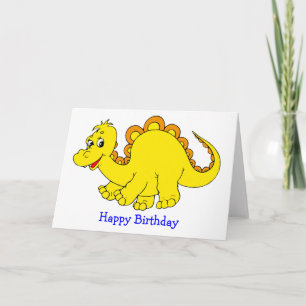 Gult Dinosaur Birthday Kort