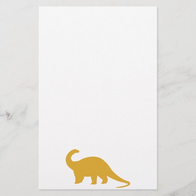 Gult Dinosaur Brevpapper (Framsida)