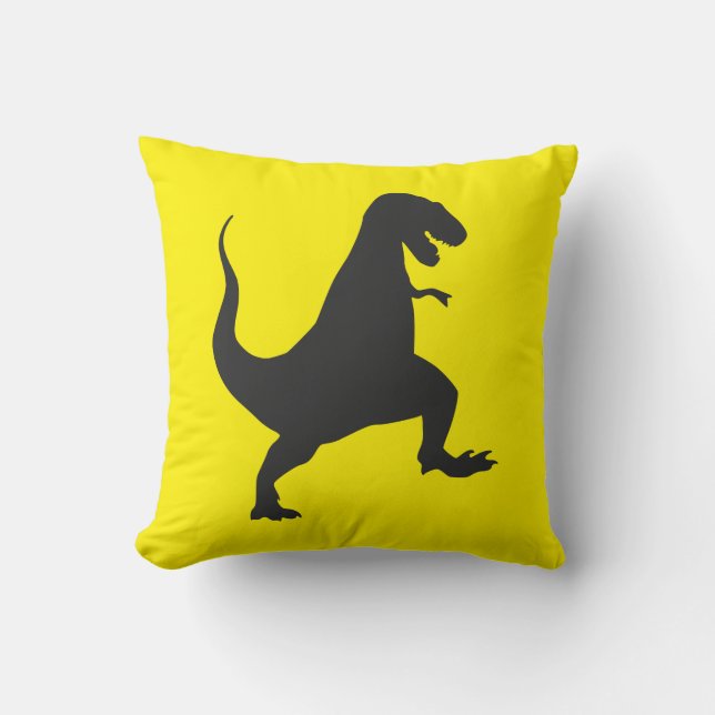 Gult Dinosaur Cushion Kudde (Framsida)