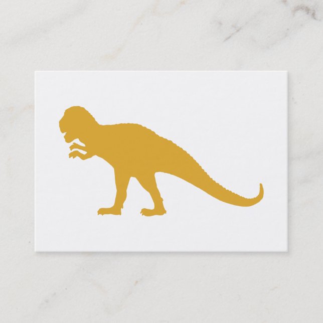 Gult Dinosaur Visitkort (Framsida)