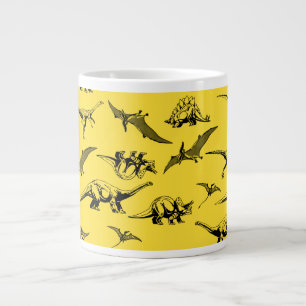 Gult Dinosaurs Jumbo Coffee Mugg