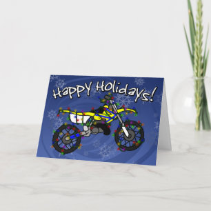 Gult Dirt Bike-julkort Helgkort