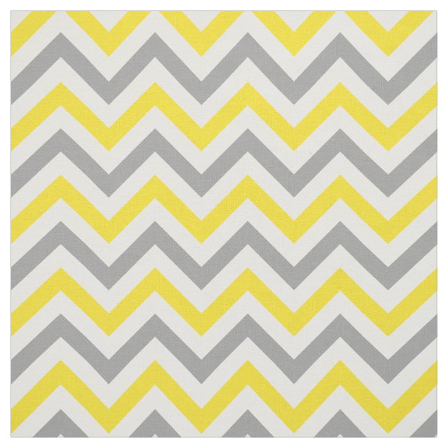 Gult, Dk Grått, White LG Chevron ZigZag Sz6 Tyg (Provkarta)