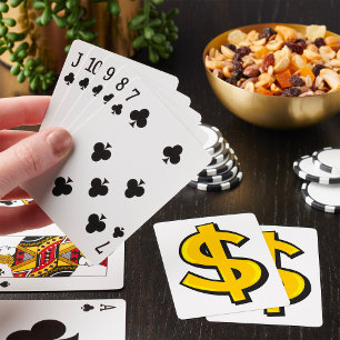 Gult dollarsymbol casinokort