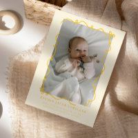 Gult Doodle Bows Ram Birth Announcement Photo