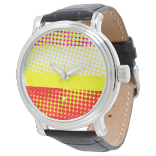Gult Dot Mönster Design Watch för Rand Armbandsur
