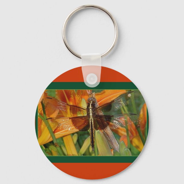 Gult Dragonfly-nyckelkedja Nyckelring (Framsida)