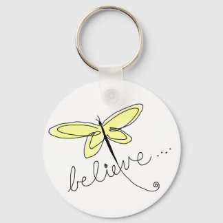 Gult Dragonfly Nyckelring