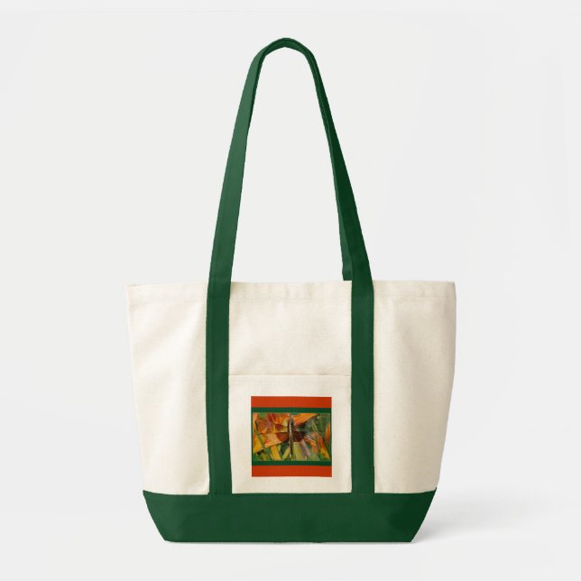 Gult Dragonfly Tote Bag Tygkasse (Framsidan)