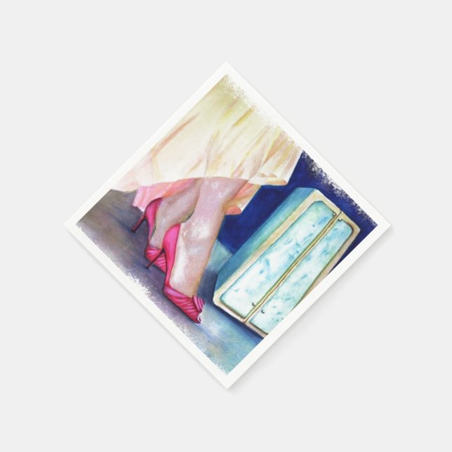 GULT DRESS, RED SHOES PAPPRA NAPKINER PAPPERSSERVETT (Hörn)