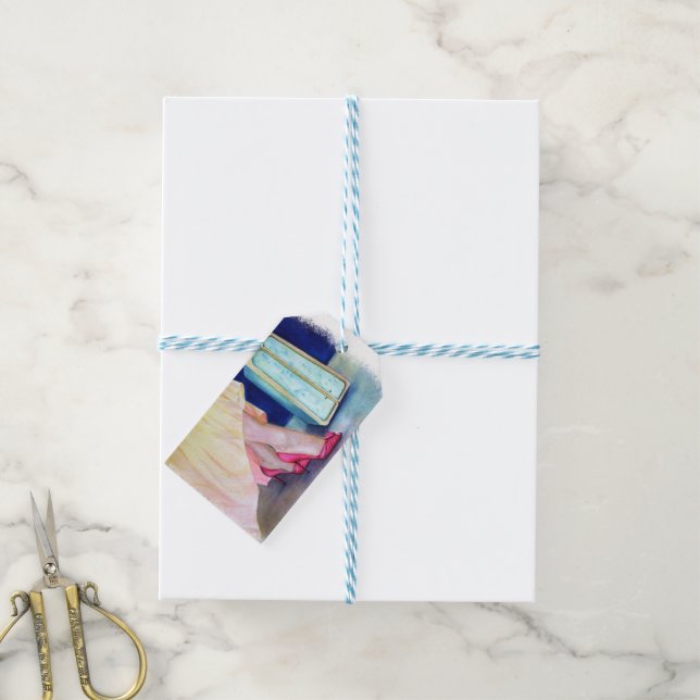 GULT DRESS, RÖDA SHOON PRESENTETIKETT (Med Snöre)