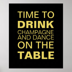 Gult Drinking Champagne Party Poster