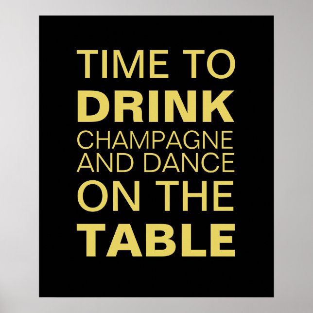 Gult Drinking Champagne Party Poster (Framsidan)