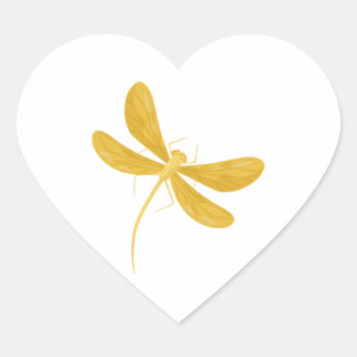 gult Dronfly Hjärtformat Klistermärke