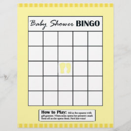Gult Dubbla Sida Baby Shower Game BINGO/pappa Reklamblad