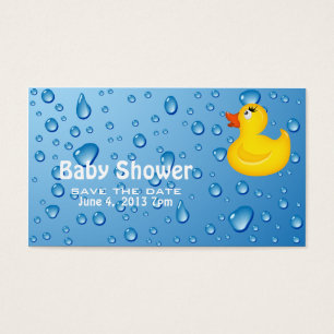 Gult Duckie Baby Shower Spara datum Visitkort