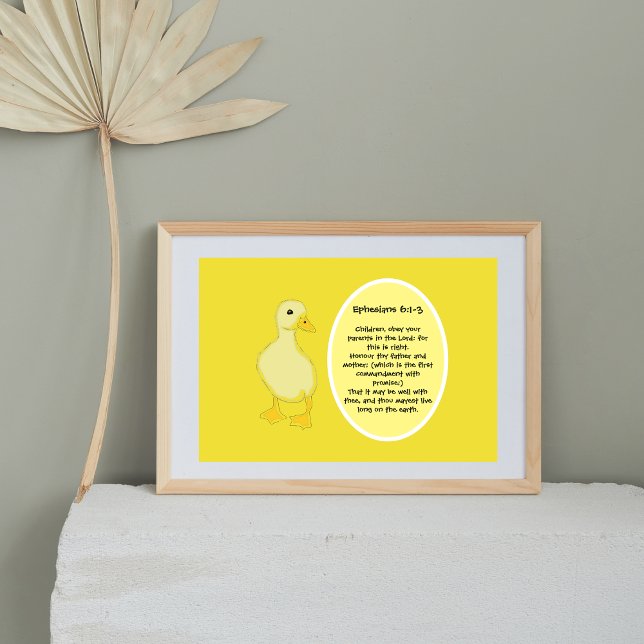Gult Duckie Bible Verse Baby's Room Poster (Skapare uppladdad)