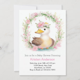 Gult Duckling Dreams Girl Baby Shower Inbjudningar