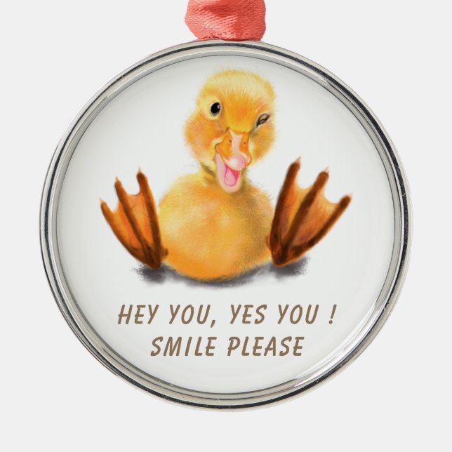 Gult Duckling jul Ornament - sjömil (Framsidan)
