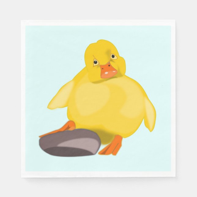 Gult Duckling Napkins Pappersservett (Framsidan)