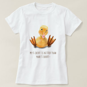 Gult Duckling Playful Wink Funny Text T-Shirt