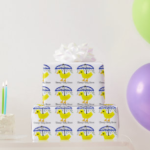 Gult Ducky Baby Shower Parbrella Presentpapper