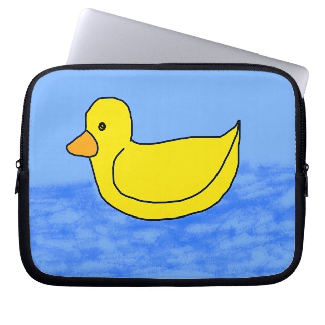 Gult Ducky Blue Electronics Bag Laptop Fodral (Framsidan)