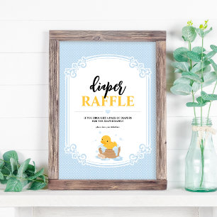 Gult Ducky Diaper Raffle Game Sign Fototryck