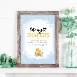 Gult Ducky Late Night Diaper Game Sign Fototryck